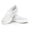 White Gold Scratch Marble Print White Slip On Sneakers