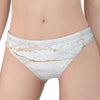 White Gold Scratch Marble Print Women's Panties