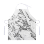 White Gray Marble Print Adjustable Apron