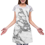White Gray Marble Print Adjustable Apron