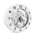 White Gray Marble Print Alarm Clock