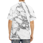 White Gray Marble Print Aloha Shirt