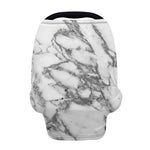 White Gray Marble Print Baby Seat Cover