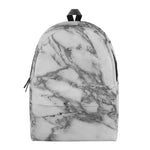 White Gray Marble Print Backpack