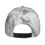 White Gray Marble Print Baseball Cap
