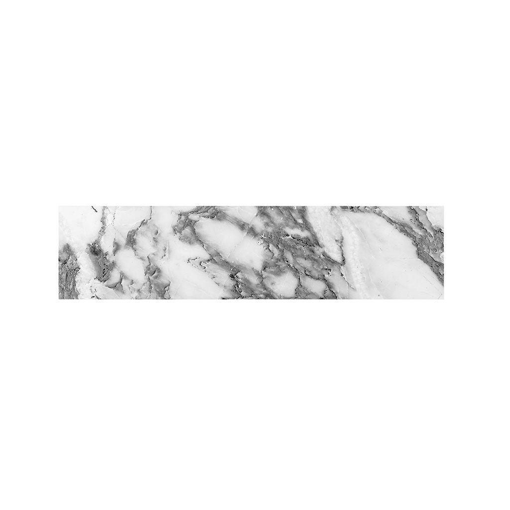 White Gray Marble Print Bed Runner