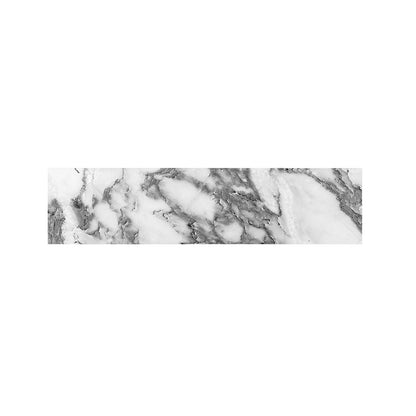 White Gray Marble Print Bed Runner