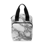 White Gray Marble Print Bible Tote Bag