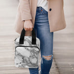 White Gray Marble Print Bible Tote Bag