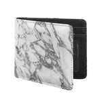 White Gray Marble Print Bifold Wallet