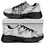 White Gray Marble Print Black Chunky Shoes