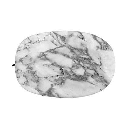 White Gray Marble Print Car Side Mirror Covers