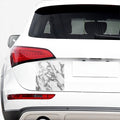 White Gray Marble Print Car Sticker