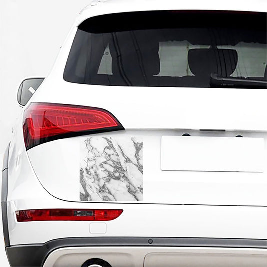 White Gray Marble Print Car Sticker