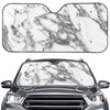 White Gray Marble Print Car Windshield Sun Shade