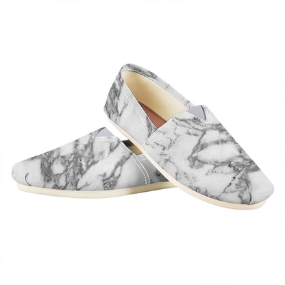 White Gray Marble Print Casual Shoes