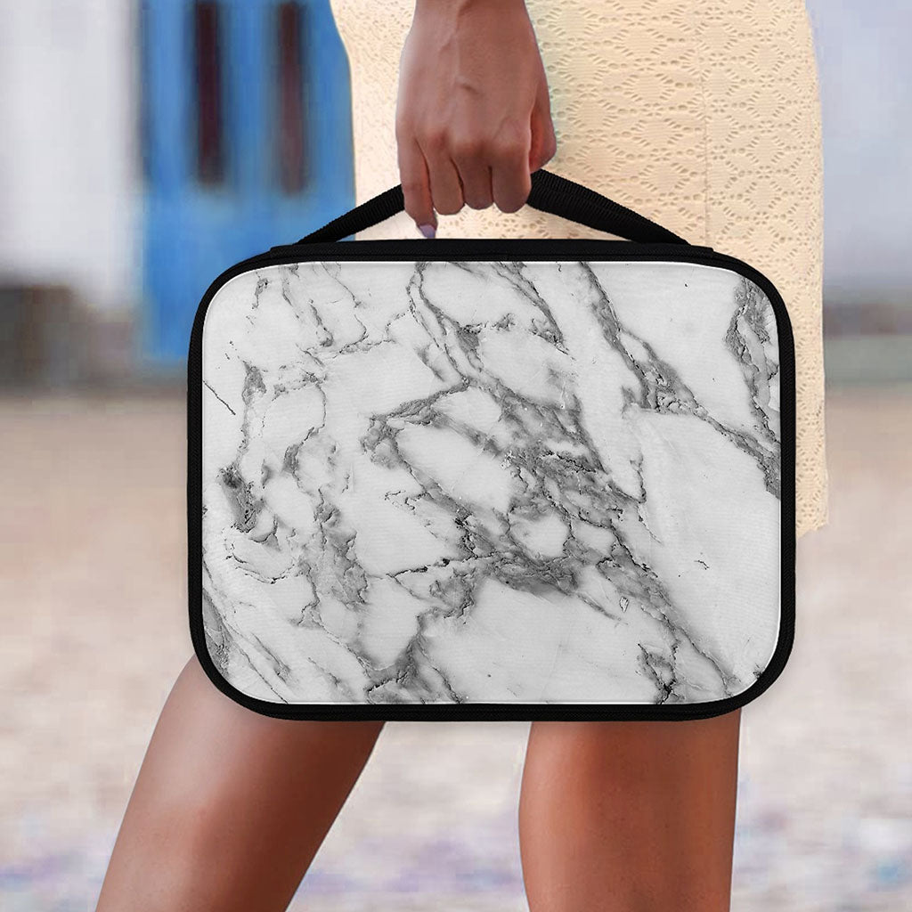 White Gray Marble Print Classic Bible Case