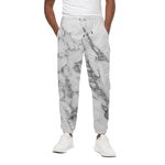 White Gray Marble Print Cotton Pants