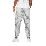 White Gray Marble Print Cotton Pants