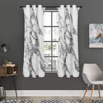 White Gray Marble Print Curtain
