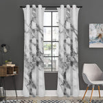 White Gray Marble Print Curtain