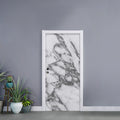 White Gray Marble Print Door Sticker