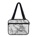 White Gray Marble Print Double Strap Bible Bag