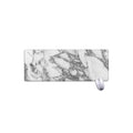 White Gray Marble Print Extended Mouse Pad