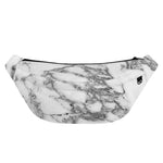 White Gray Marble Print Fanny Pack