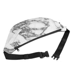 White Gray Marble Print Fanny Pack