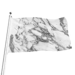 White Gray Marble Print Flag