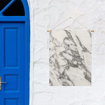 White Gray Marble Print Garden Flag