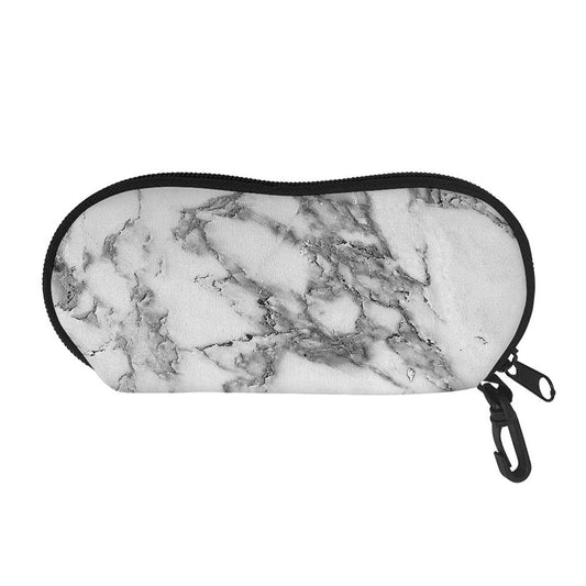 White Gray Marble Print Glasses Case