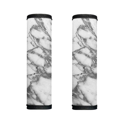 White Gray Marble Print Handle Covers