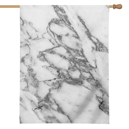 White Gray Marble Print House Flag