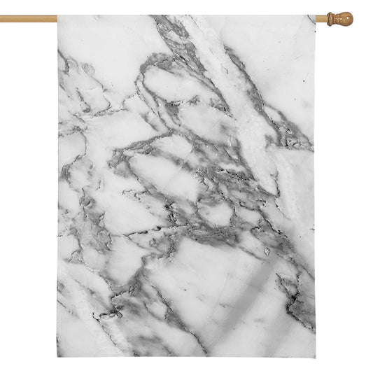 White Gray Marble Print House Flag