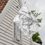 White Gray Marble Print House Flag