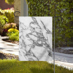 White Gray Marble Print House Flag