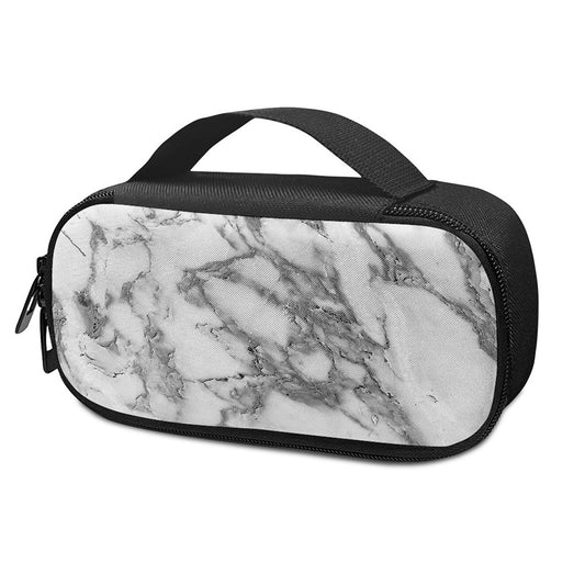 White Gray Marble Print Insulin Cooler Travel Case