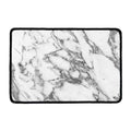 White Gray Marble Print Kitchen Mat