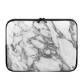 White Gray Marble Print Laptop Sleeve
