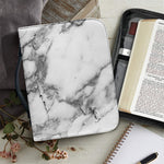 White Gray Marble Print Leather Bible Cover