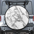 White Gray Marble Print Leather Spare Tire Cover