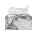 White Gray Marble Print Leather Tissue Box Cover