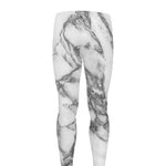 White Gray Marble Print Men's leggings