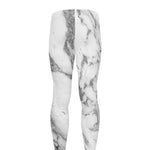 White Gray Marble Print Men's leggings
