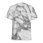 White Gray Marble Print Men's Sports T-Shirt