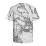 White Gray Marble Print Men's Sports T-Shirt