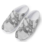 White Gray Marble Print Mesh Casual Shoes
