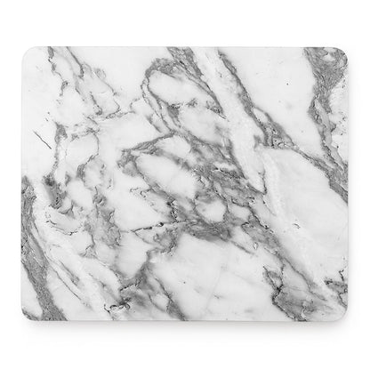 White Gray Marble Print Mouse Pad